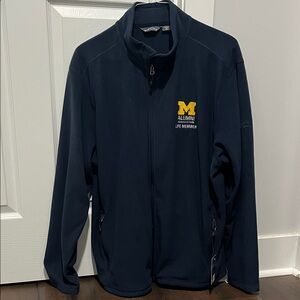 Eddie Bauer Men's Navy Fleece Michigan Alumni Jacket